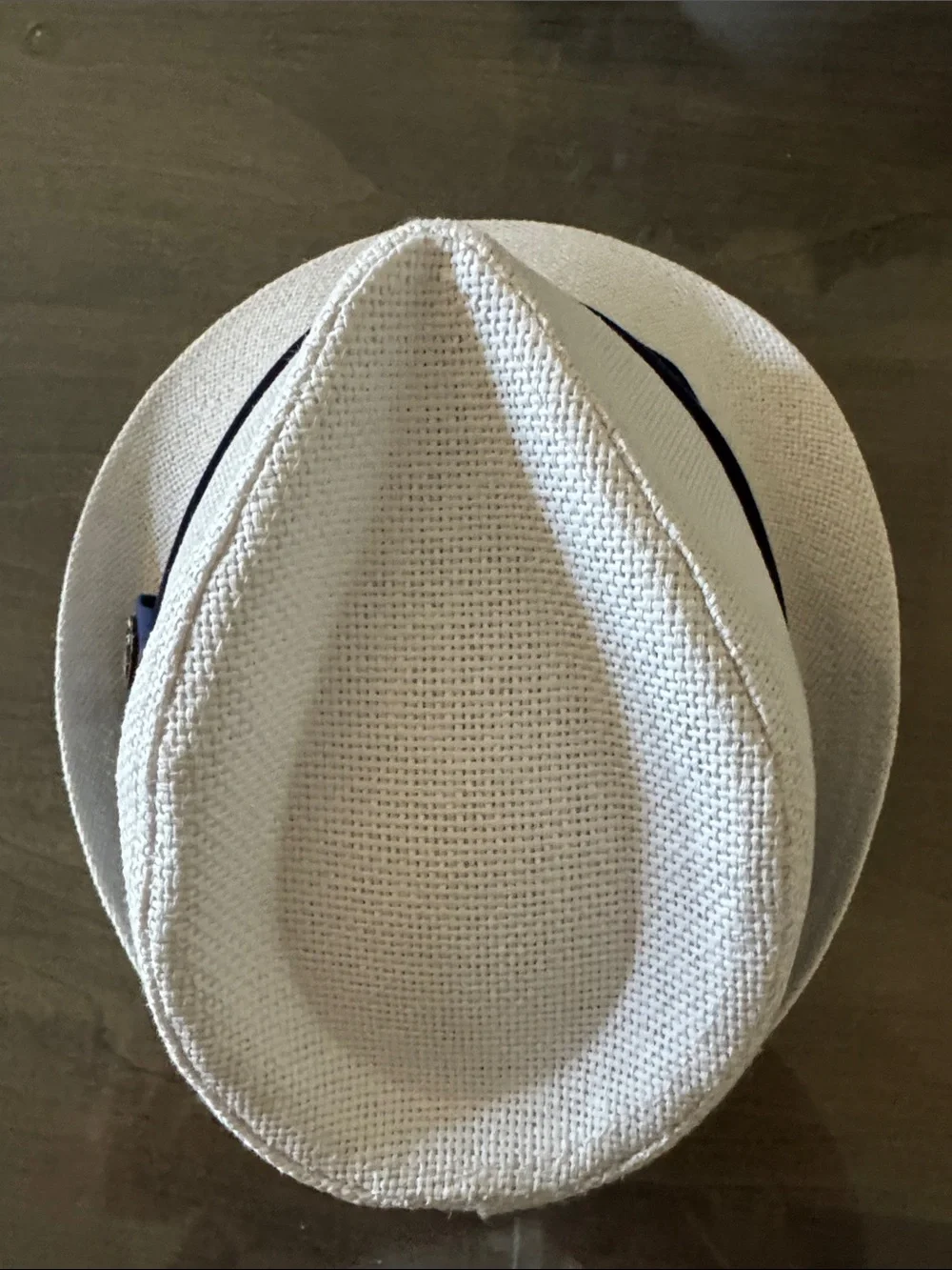 White Fedora with Navy Band